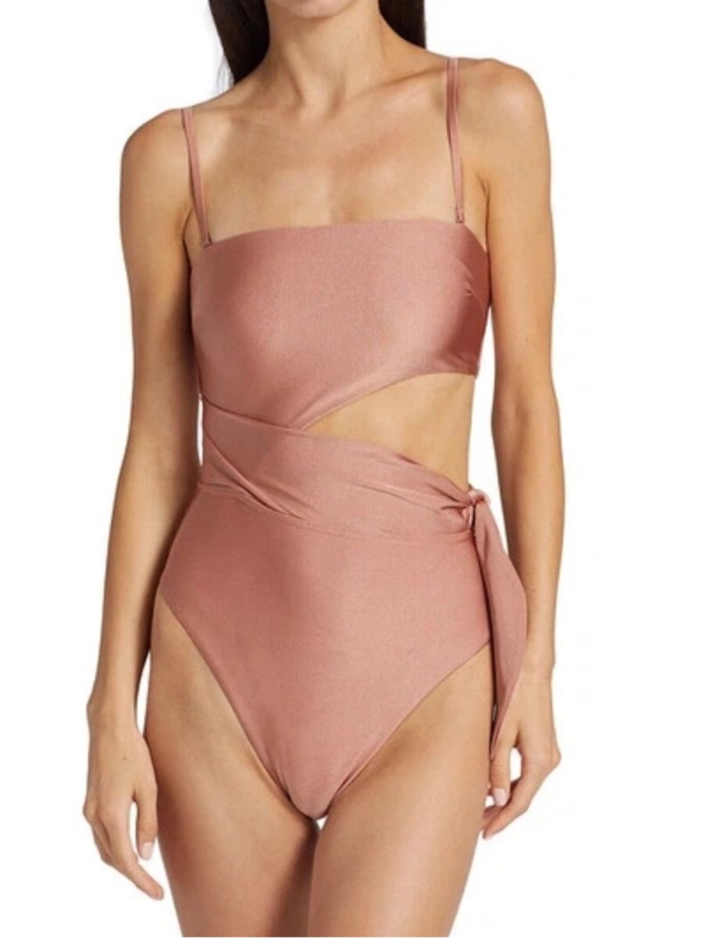 NWT Zimmermann Brighton Cutout Wrap One Piece Swimsuit Size 2 Blush- see size